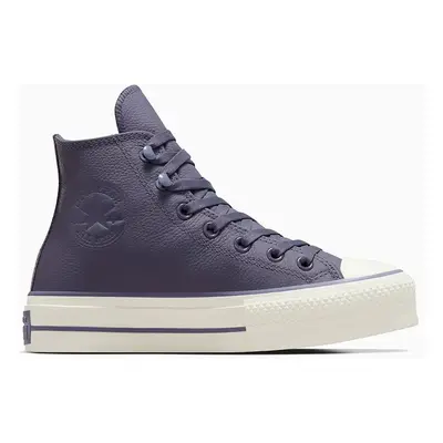 Converse bőr sneaker Chuck Taylor All Star Lift lila, női, A11159C