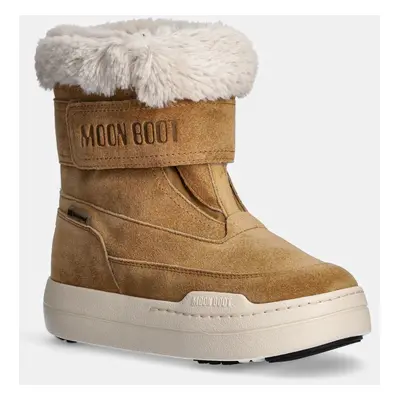 Moon Boot gyerek hótaposó JR PARK STRAP BOOT SUEDE barna, 80D3440040