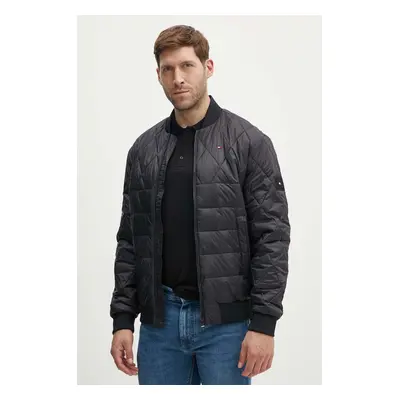 Tommy Hilfiger bomber dzseki férfi, fekete, átmeneti, MW0MW36325