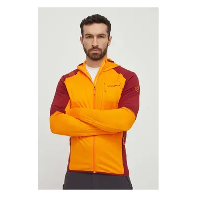 LA Sportiva sportos pulóver Existence Hoody narancssárga, mintás, kapucnis, P53102320