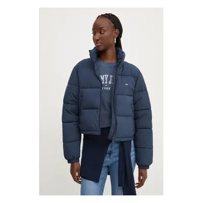 Tommy Jeans rövid kabát női, sötétkék, téli, oversize, DW0DW18828