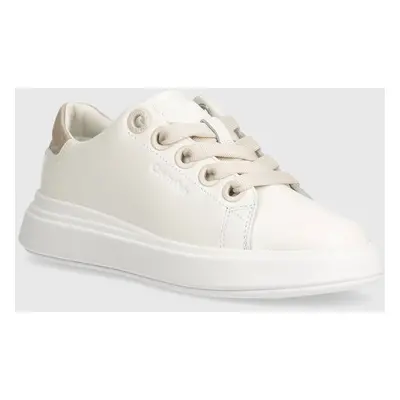 Calvin Klein bőr sportcipő CUPSOLE LACE UP LTH fehér, HW0HW02085