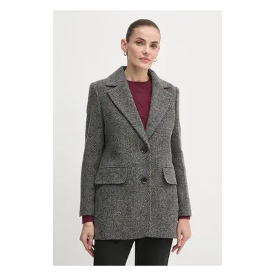 Barbour gyapjúkabát Paulette Mensy Jacket szürke, átmeneti, LTA0122