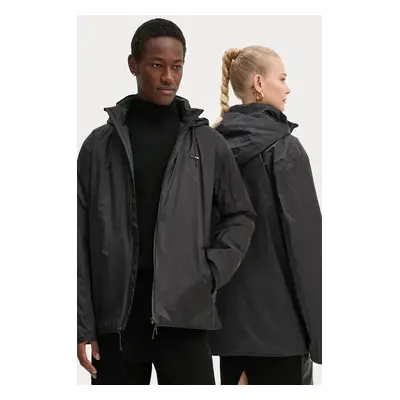 Rains rövid kabát Padded Nylon Jacket fekete, átmeneti, oversize