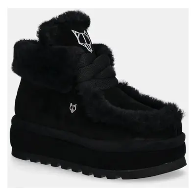 Naked Wolfe velúr hócipő Bambi fekete, Bambi Suede Shearling Black