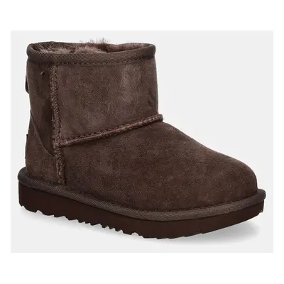 UGG gyerek hócipő velúrból CLASSIC MINI II barna, 1017715T