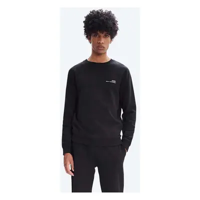 A.P.C. pamut melegítőfelső Sweat Item COEAS-H2768 BLACK fekete, férfi, sima