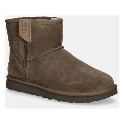 UGG velúr hócipő Classic Mini Bailey Zip barna, 1151230-HCK