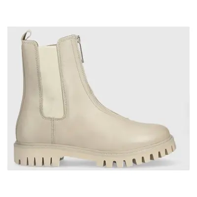 Tommy Hilfiger bokacsizma Zip Boot bézs, női, lapos talpú