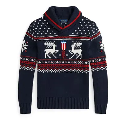 Polo Ralph Lauren gyerek gyapjúkeverékből készült pulóver sötétkék