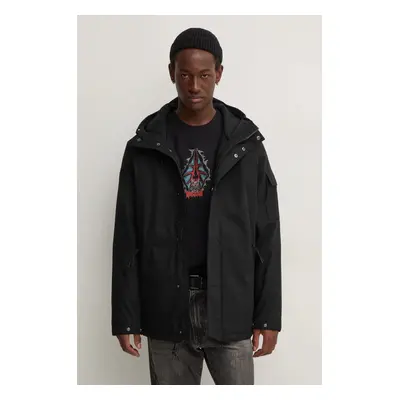 Volcom rövid kabát férfi, fekete, átmeneti, oversize, A1732407