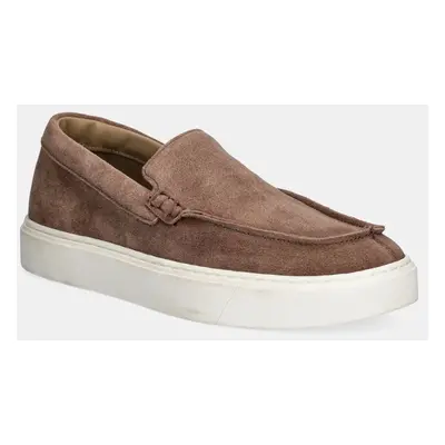 Calvin Klein velúr mokaszin MOCCASIN SUEDE barna, férfi, HM0HM01794