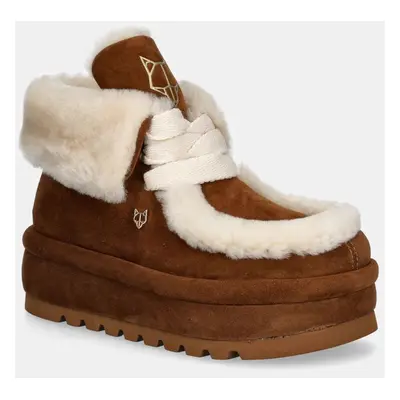 Naked Wolfe velúr hócipő Bambi bézs, Bambi Suede Shearling Tan