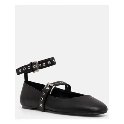 Steve Madden bőr balerina cipő Macbeth fekete, SM11003189