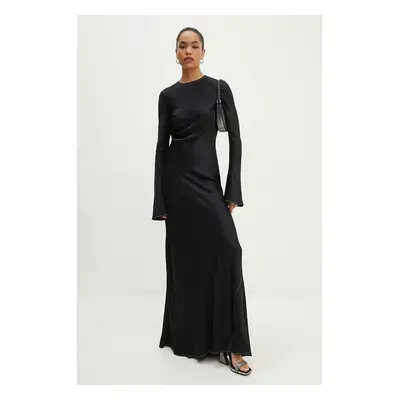 Rotate ruha Satin Maxi Dress fekete, maxi, egyenes