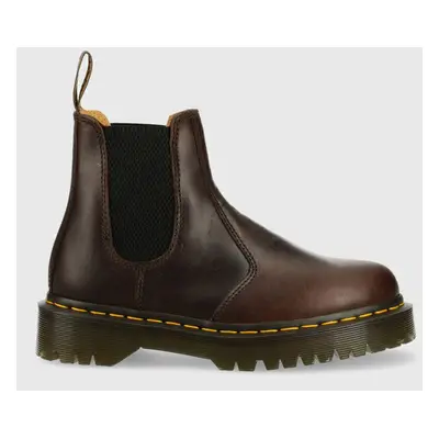 Dr. Martens bőr bokacsizma Bex barna, lapos talpú