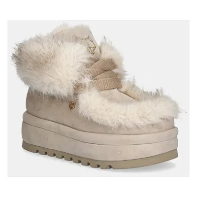 Naked Wolfe hócipő Bambi bézs, Bambi Faux Fur Suede Ice