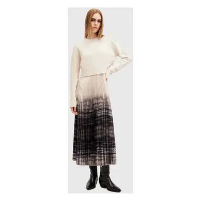 AllSaints ruha és pulóver CELILIA PLEAT fehér, midi, harang alakú, W207DB