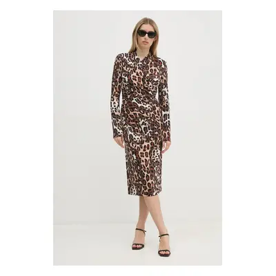 DIANE VON FURSTENBERG ruha bézs, midi, harang alakú, DVFDL3S039