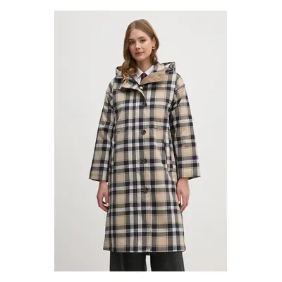 Barbour kabát Iris Tartan Waterproof Jacket női, sötétkék, átmeneti, LWB0903