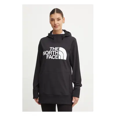 The North Face sportos pulóver Tekno fekete, nyomott mintás, kapucnis, NF0A7UUK4H01