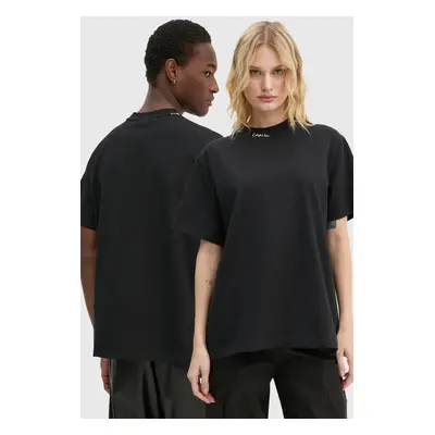 Heliot Emil t-shirt fekete, sima, AW24.M.09.127.BLK01