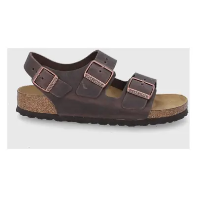 Birkenstock bőr szandál Milano barna, női