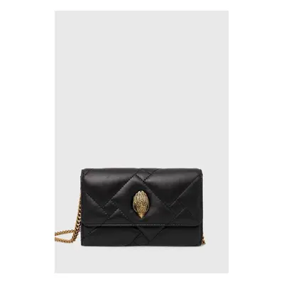 Kurt Geiger London bőr borítéktáska WALLET ON CHAIN PUFF fekete