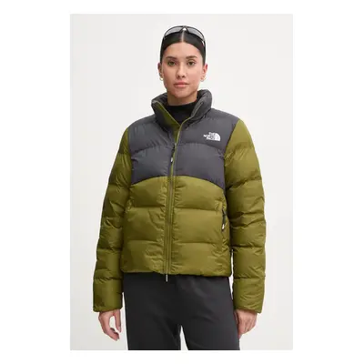 The North Face rövid kabát Saikuru női, zöld, téli, NF0A89JDWOG1