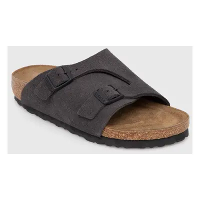 Birkenstock papucs velúrból Zürich szürke, női