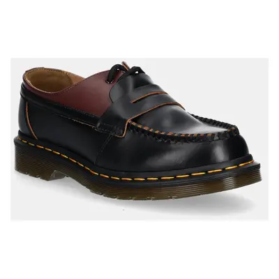 MM6 Maison Margiela bőr mokaszin MM6 Maison Margiela x Dr. Martens bordó, női, lapos talpú, S66W