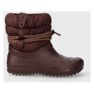 Crocs hócipő Classic Neo Puff Luxe Boot bordó