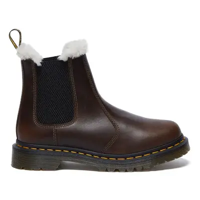 Dr. Martens bokacsizma Leonore barna, női, téliesített, lapos talpú, DM32016777