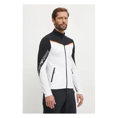 EA7 Emporio Armani sportos pulóver fehér, mintás, PJJFZ.6DPMC7