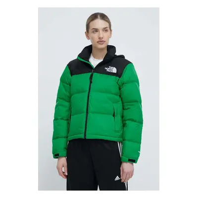 The North Face pehelydzseki RETRO NUPTSE JACKET női, zöld, téli, NF0A3XEOPO81