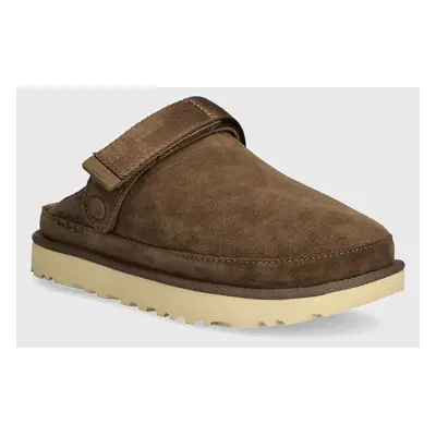 UGG papucs velúrból Goldenstar Clog barna, női, platformos, 1138252-HCK