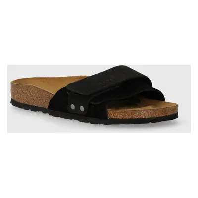 Birkenstock bőr papucs Oita fekete, női