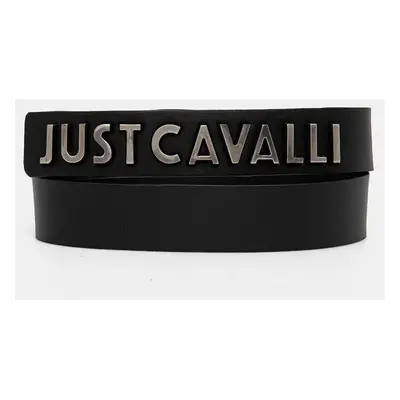 Just Cavalli bőr öv fekete, férfi, 77QA6F10 ZP296