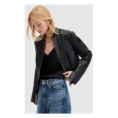 AllSaints bőrdzseki SADLER JACKET női, fekete, átmeneti, WL508Z