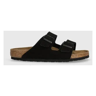 Birkenstock papucs velúrból Arizona fekete, férfi