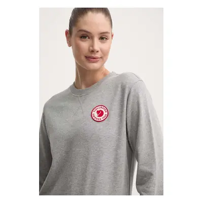 Fjallraven pamut melegítőfelső Logo szürke, női, melange