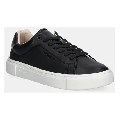 Calvin Klein bőr sportcipő CUPSOLE LACE UP W/ML - LTH fekete, HW0HW02288