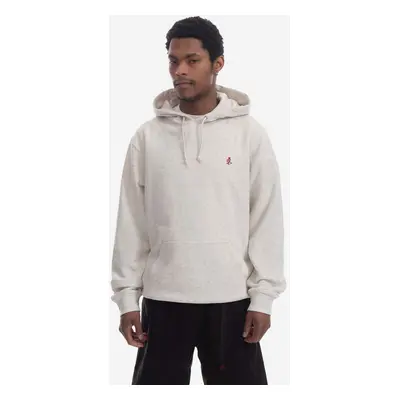 Gramicci pamut melegítőfelső One Point Hooded Sweatshirt bézs, férfi, sima, kapucnis