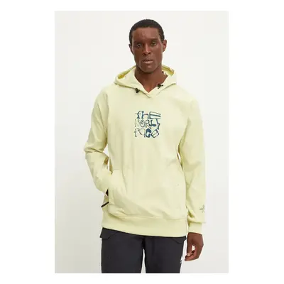 The North Face sportos pulóver Tekno Logo Hoodie zöld, nyomott mintás, kapucnis, NF0A82V61OD1