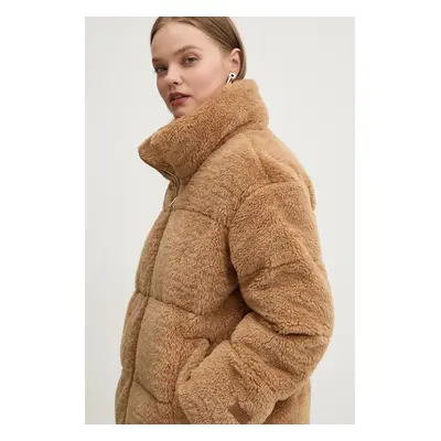 UGG rövid kabát női, barna, átmeneti, oversize