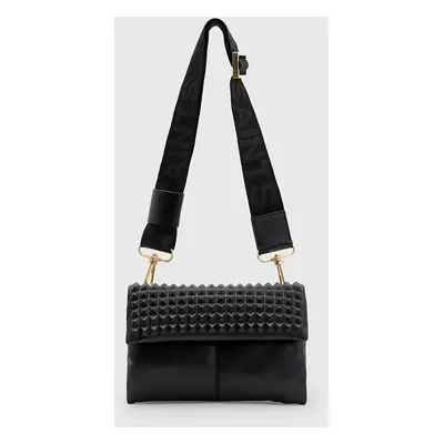 AllSaints bőr táska EZRA STUD CROSSBODY fekete, W354XB