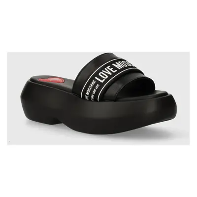 Love Moschino papucs fekete, női, platformos, JA28107I0IIX700A