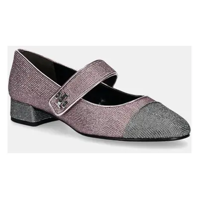 Tory Burch magassarkú cipő velúrból Cap-Toe Mary Jane Pave Heel Ballet rózsaszín, magassarkú