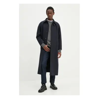 A.P.C. gyapjúkabát manteau gaia sötétkék, átmeneti, oversize, WVBDE.F01533