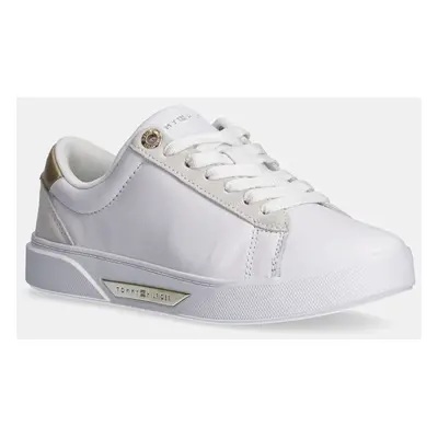 Tommy Hilfiger bőr sportcipő CHIC COURT SNEAKER fehér, FW0FW08382